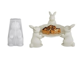 Molde silicona conejo con plato